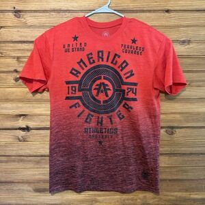American Fighter T Shirt Mens XL Red Premium Athletic Fearless Courage Training